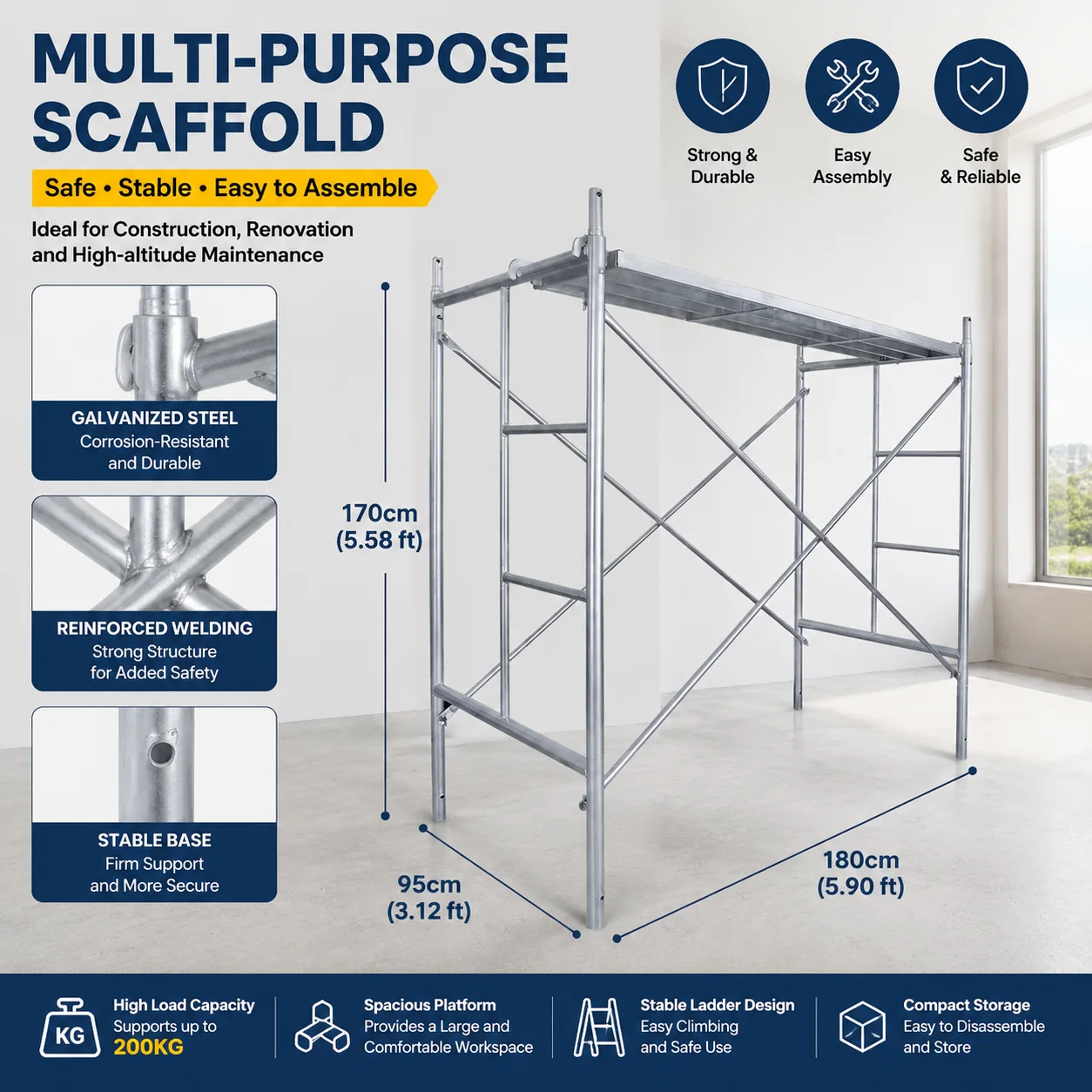 Ladder frame scaffolding