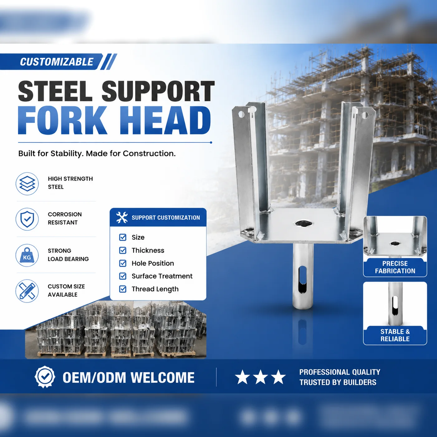 Fork Heads / U-Heads for Steel Props