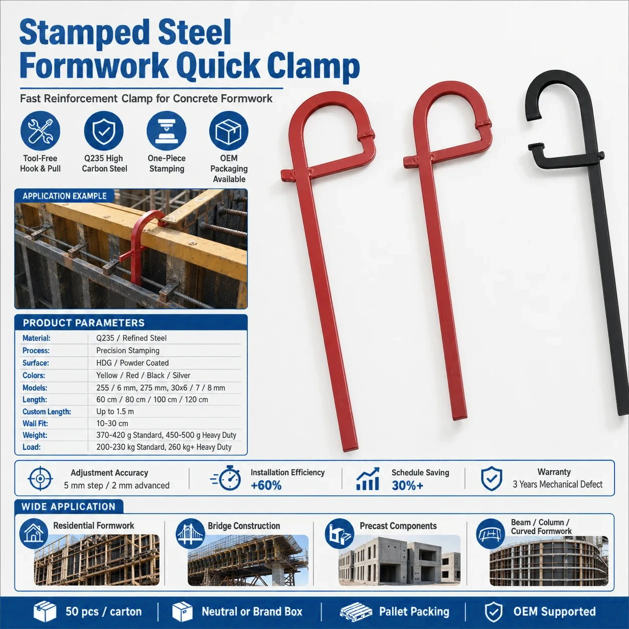 Stamped Steel Formwork Quick Clamp